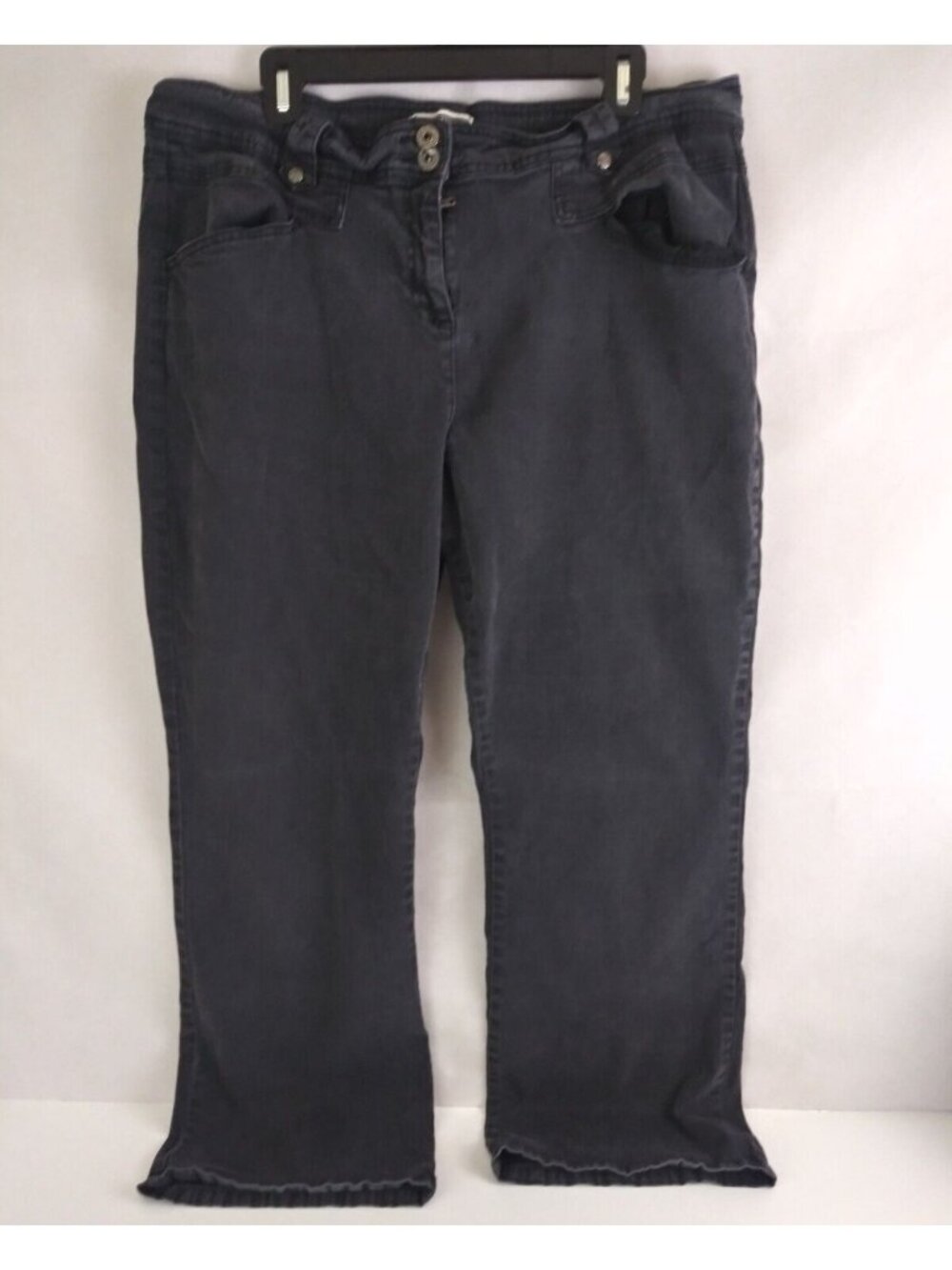 Vintage Route 66 Double Button Midnight Black Bootcut Jeans Plus Size 20W